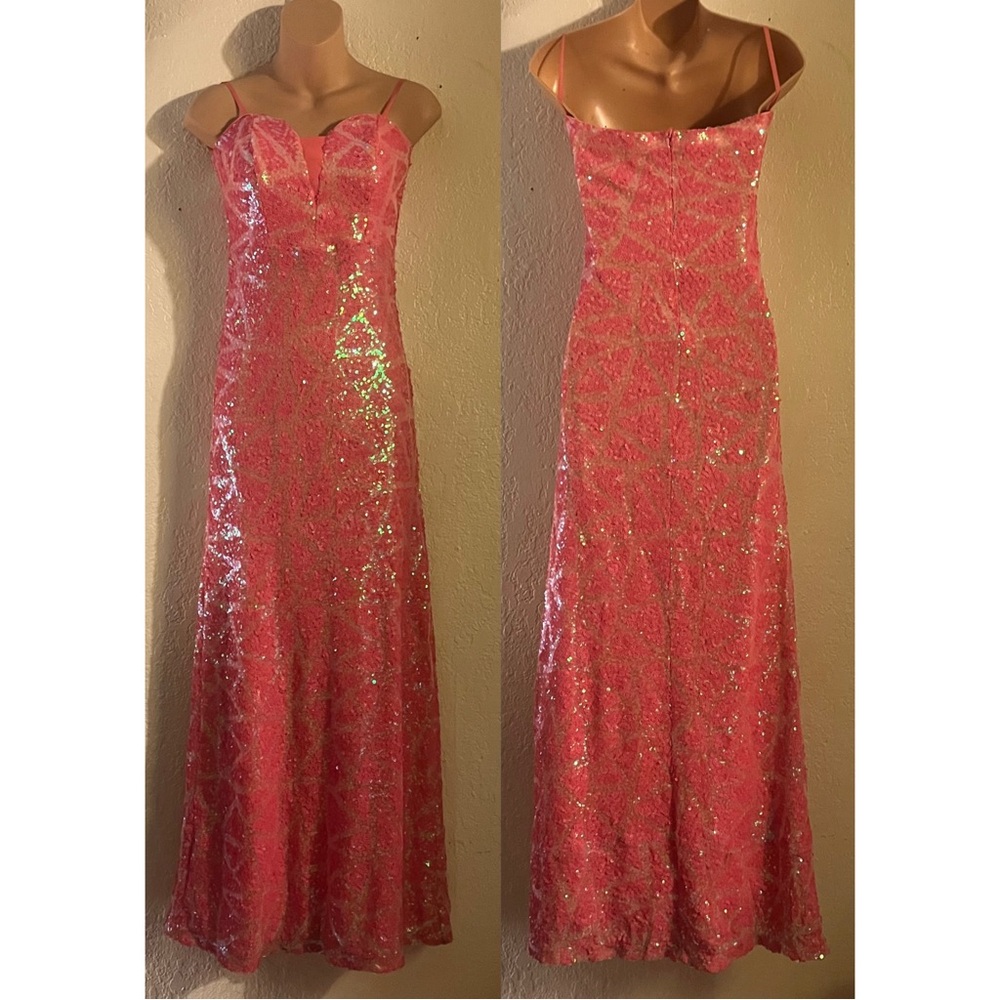 Pink Sequin and Pattern Dress